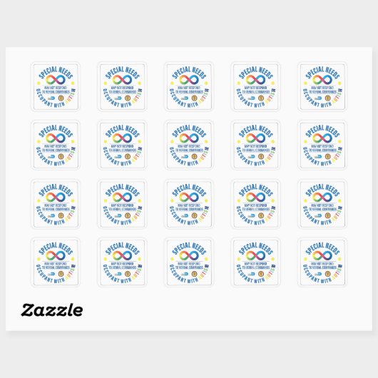 Autisme stickprogramma | Autisme Decal-programma Vierkante Sticker (Vel)