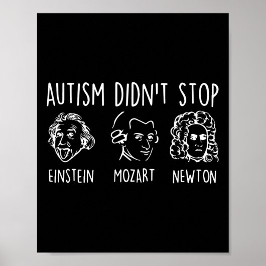 Autisme stopte niet met beroemde mensen Autisme Aw Poster (Voorkant)