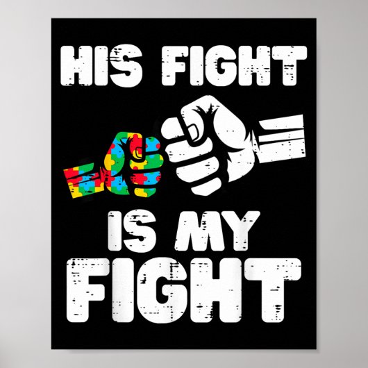 Autisme strijd is strijd asd bewustzijn vader moed poster (Voorkant)