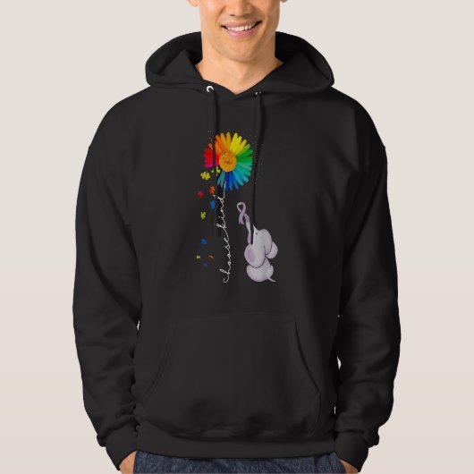 Autisme Sunflower Autism Awareness Elephant Kies Hoodie (Voorkant)