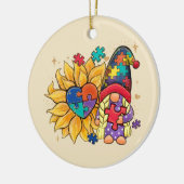 Autisme Sunflower Gnome Keramisch Ornament (Links)