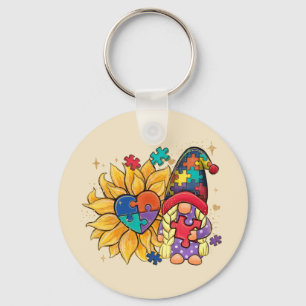Autisme Sunflower Gnome Sleutelhanger