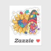 Autisme Sunflower Gnome Sticker (Vel)