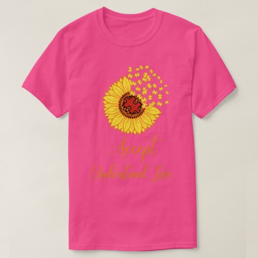 Autisme Sunflower puzzle Cricut t Shirt (Design voorkant)