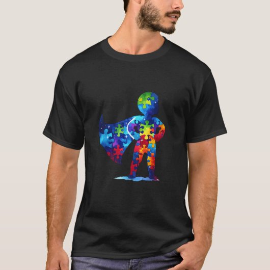 Autisme Superheld Kind Autisme Bewustzijn T-shirt (Voorkant)