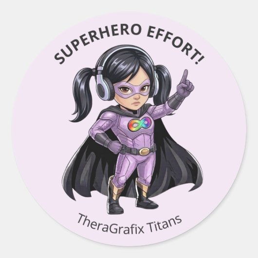 Autisme | Superhelden Prestatie Sticker (Voorkant)