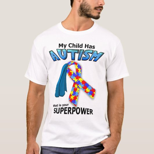 Autisme Superhero - Superpower licht T-shirt (Voorkant)