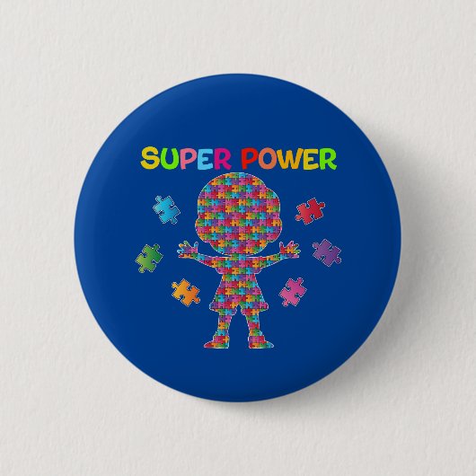 Autisme, superkracht ronde button 5,7 cm (Voorkant)