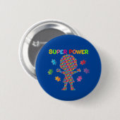 Autisme, superkracht ronde button 5,7 cm (Voorkant /achterkant)