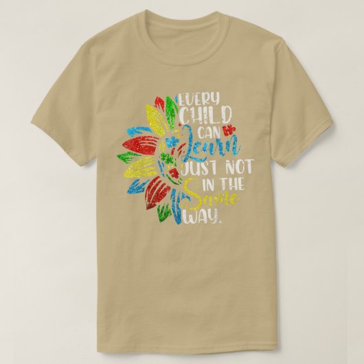 Autisme T-shirt Elk kind kan alleen maar niet in d (Design voorkant)
