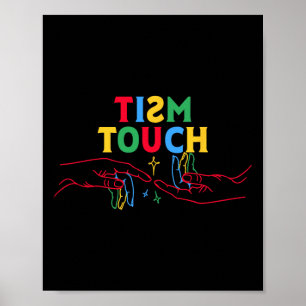 Autisme T-shirt Grappig Tisme Aanraking Autistisch Poster