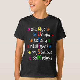 Autisme T-Shirts Altijd Uniek Totally Intelligent