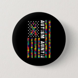 Autisme tante Amerikaanse vlag Autisme Awareness G Ronde Button 5,7 Cm