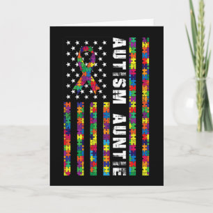 Autisme Tante Amerikaanse Vlag Autisme Bewustzijn Kaart