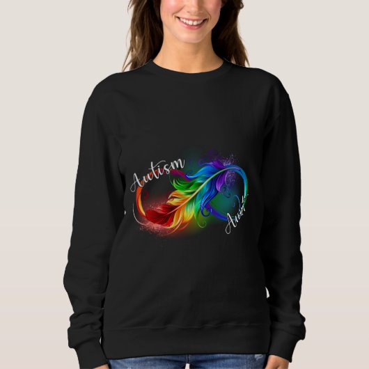 Autisme tante Autistic Rainbow Infinity Symbool S Trui (Voorkant)
