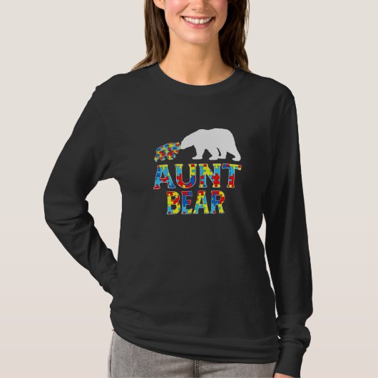 Autisme tante Beer Puzzle ondersteunt autistisch T-shirt (Voorkant)