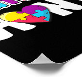 Autisme tante Puzzle Piecks Colors Gift Poster (Hoek)