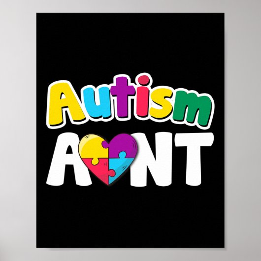Autisme tante Puzzle Piecks Colors Gift Poster (Voorkant)