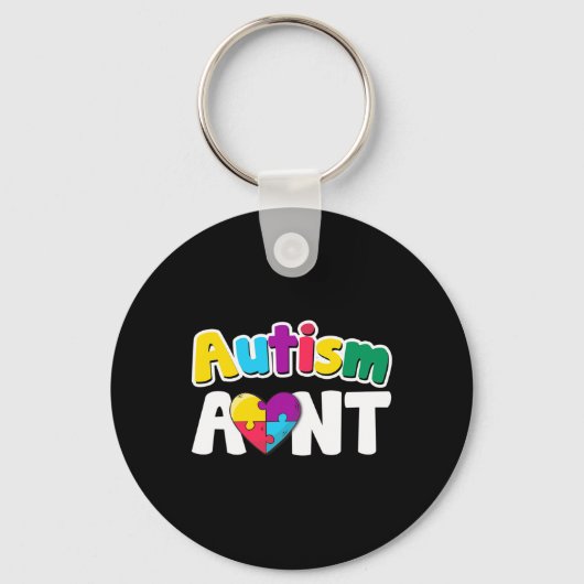Autisme tante Puzzle Piecks Colors Gift Sleutelhanger (Voorkant)