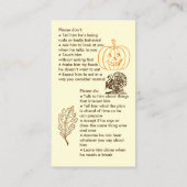 Autisme Thanksgiving Jongen Bedrijfskaart Visitekaartje (Achterkant)