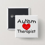 Autisme Therapist Hrt) Vierkante Button 5,1 Cm (Voorkant /achterkant)