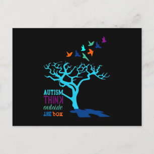 Autisme Think Outside Box Autism Awareness Ribbon  Aankondigingskaart