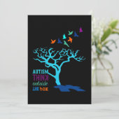 Autisme Think Outside Box Autism Awareness Ribbon Save The Date (Staand voorkant)
