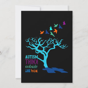 Autisme Think Outside Box Autism Awareness Ribbon  Save The Date