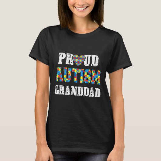Autisme-trots Autisme Opa Autisme Bewustzijn T-shirt (Voorkant)