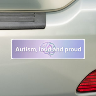 Autisme trots Loud & Proud Modern Paars Bumpersticker