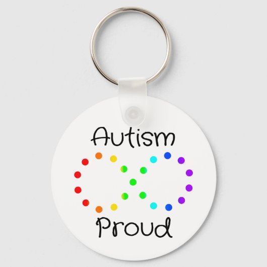 Autisme Trots Neurodiversity Acceptatie Regenboog Sleutelhanger (Voorkant)