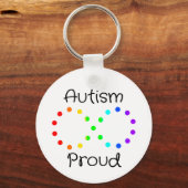 Autisme Trots Neurodiversity Acceptatie Regenboog Sleutelhanger (Achterkant)