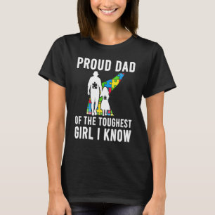 Autisme Trots Papa Van Het Toughste Meisje Papa T-shirt