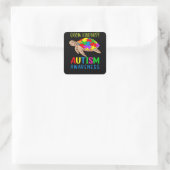 Autisme Turtle Love Autism Awareness Vierkante Sticker (Tas)