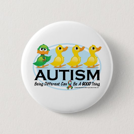 Autisme Ugly Ducking Ronde Button 5,7 Cm (Voorkant)