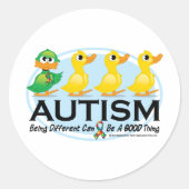 Autisme Ugly Ducking Ronde Sticker (Voorkant)
