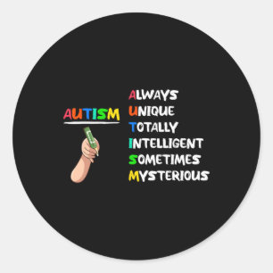Autisme Uniek Helemaal Intelligent Soms Mysterieus Ronde Sticker
