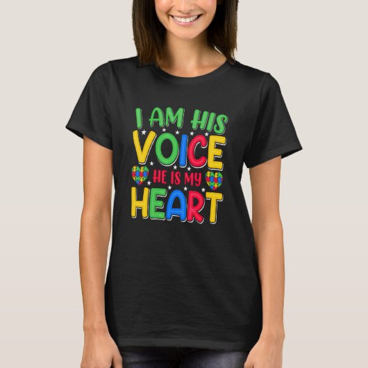 Autisme Vaderen Ik Ben Zijn Stem Hij Is Mijn Hart T-shirt (Voorkant)