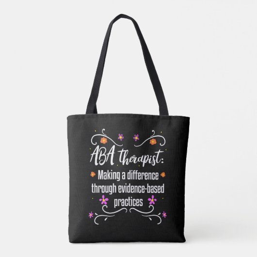 Autisme van ABA Therapist Gift Behavior Analyst Tote Bag (Achterkant)