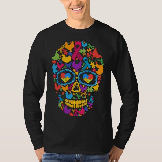 Autisme van de Chicken Skull T-shirt (Voorkant)