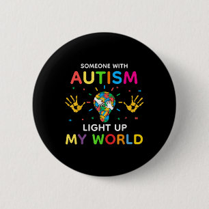 Autisme verlicht mijn wereld autistische geestelij ronde button 5,7 cm