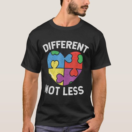 Autisme-verschillend niet minder autisme bewustzij t-shirt (Voorkant)