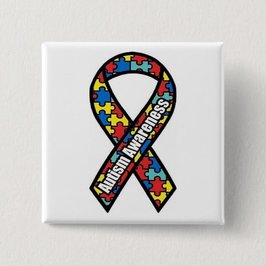 Autisme Vierkante Button 5,1 Cm (Voorkant)