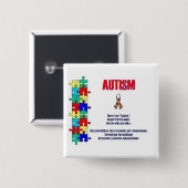 Autisme Vierkante Button 5,1 Cm (Voorkant /achterkant)