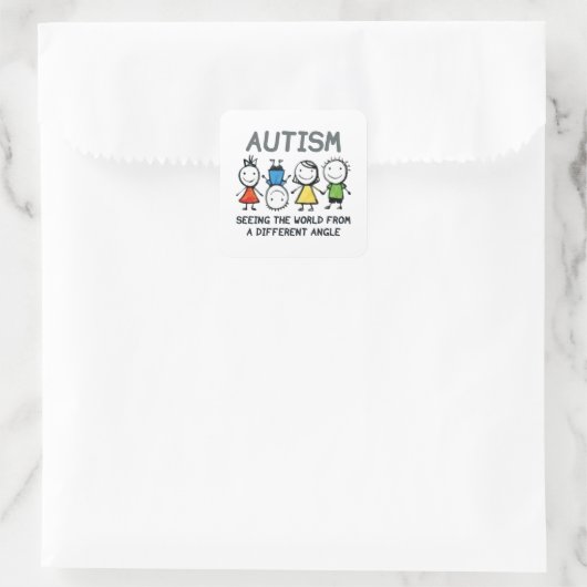 Autisme Vierkante Sticker (Tas)