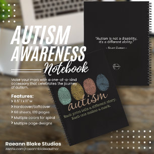 Autisme Vingerafdruk/Citaat Spiraal Notebook Notitieboek