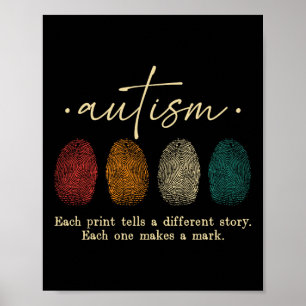 Autisme vingerafdruk elke afdruk vertelt een ander poster