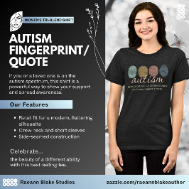 Autisme Vingerafdruk Quote Dames Tri-Blend T-shirt