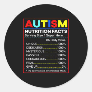 Autisme voedingsfeiten Peuter Autisme bewustzijn M Ronde Sticker