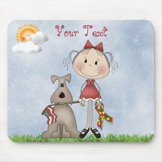 Autisme* Voeg Jouw tekst-Mousepad toe Muismat (Voorkant)